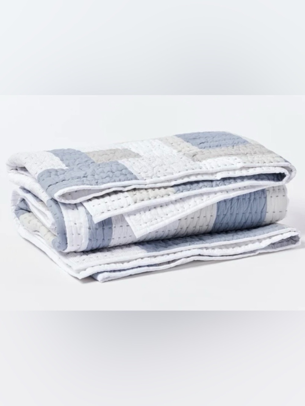 NWT Coyuchi Seascape Patchwork 100% Organic Cotton Quilt, Full/Queen MSRP $398